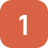 White number one icon centered on a terracotta orange rounded square background.