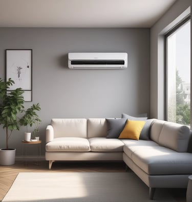 Modern heat pump installation in a residential building.