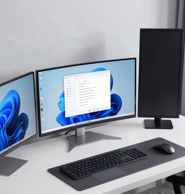 Dell professional monitor displaying vivid graphics in an office setting