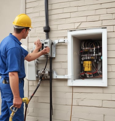 a truck with a clock on it and boxes on the ground