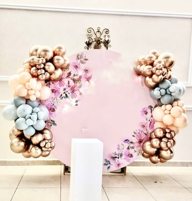 decoracion globos mesas de dulces
