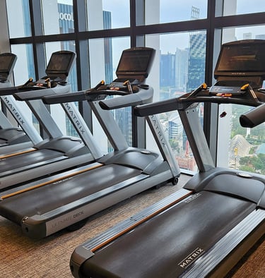 Andaz Singapore 38th floor fitness center with skyline views
