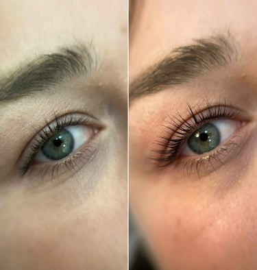 Efekt po koreanskiej laminacji rzęs w moim slaonie