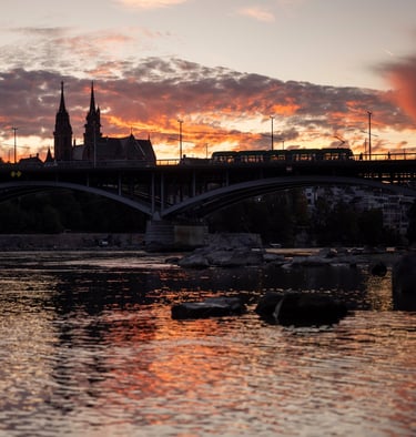 1:1 Fotokurs in Basel, Sonnenuntergang in Basel