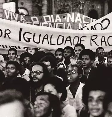 Fundação do Movimento Negro Unificado, 1978 Foto: Jesus Carlos / Divulgação: Folha de São Paulo