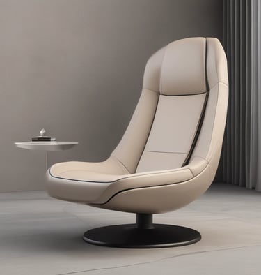 A stylish leather couch in a modern living room.