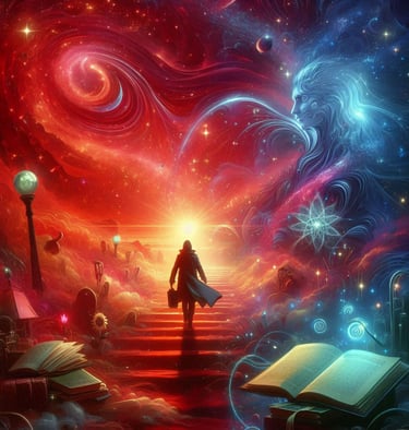 uma ilustração de um cenário de fantasia literário