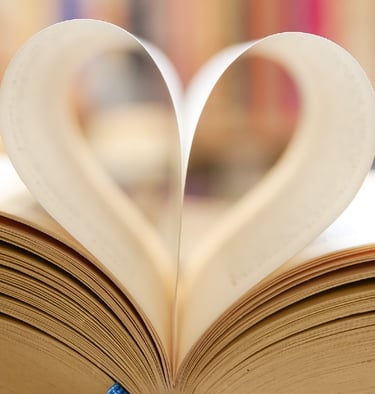 Image showing the pages of a book forming a heart