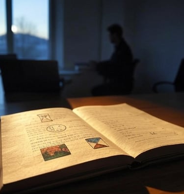 A book on an office desk