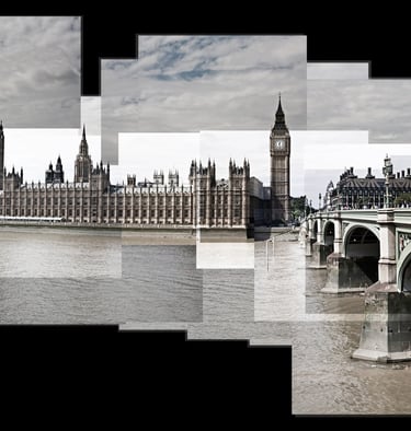 A large joiner of Westminster bridge and the Houses of Parliment