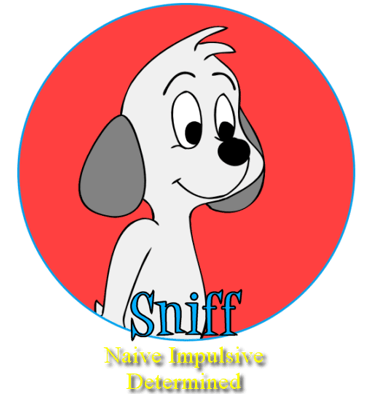 Sniff dumb dog with heart