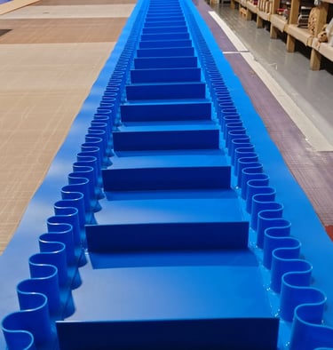 perfil guia para banda transportadora, pared lateral banda transportadora, guias pvc, perfiles pvc 