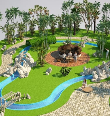 La conception d'une rivière lente (lazy river)