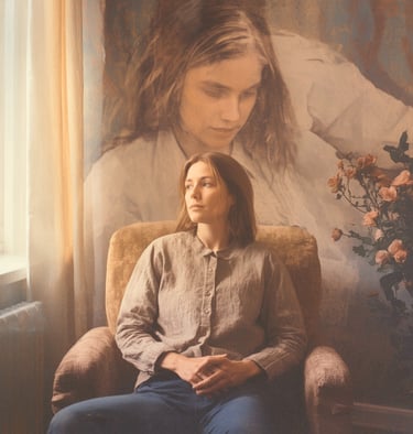 Cliënte in rustige setting tijdens lichaamsgerichte psychotherapie.