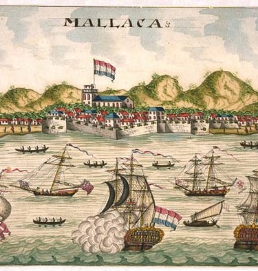 a painting of a large ship in the water