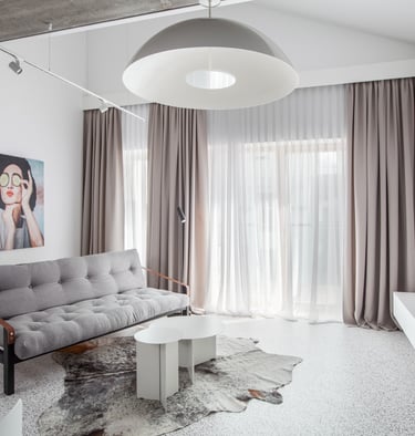 Modern private residence interior in the Paupys district, Vilnius