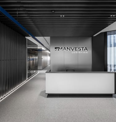 Modern office interior for the logistics company Manvesta in Vilnius