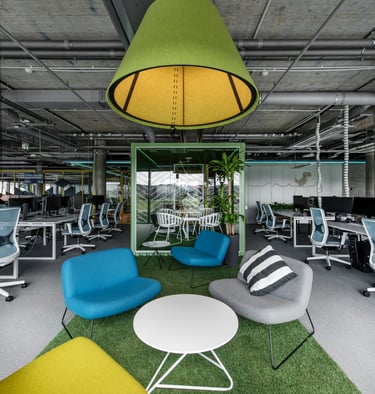 Modern office interior for the IT company Helis in Kaunas