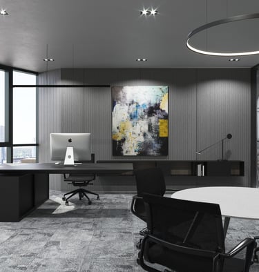 Modern office interior for the real estate company Hanner in Vilnius