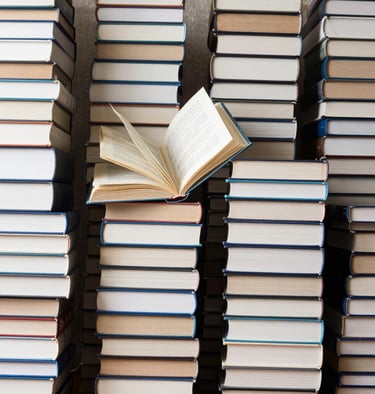 An open children's book showing a vibrant, whimsical illustration of animals in a forest.