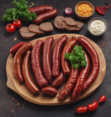 Assortment of terrines in small jars with rustic labels