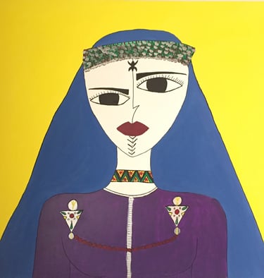 La chelha de Mellouki Chaimaa 2025 acrylique sur toile