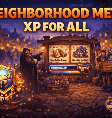 WoW housing, neighborhood Endeavors, housing xp, guild endeavors