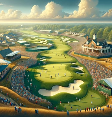 PGA Championship at Valhalla Golf Club, with golfers and spectators enjoying the tournament.