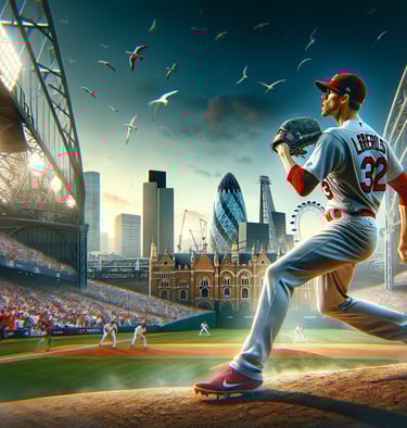 St. Louis Cardinals player pitching during the MLB World Tour: London Series.