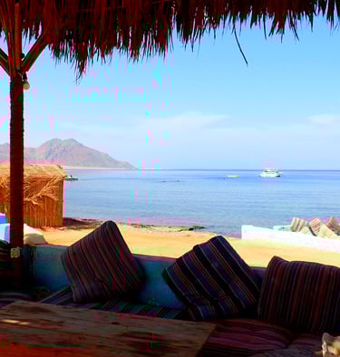 The mountain of Mahash  on which the Taba - Dahab road lingers around