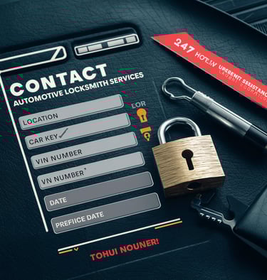 To request our automotive locksmith services, complete the form with your location, car key details, VIN number, and preferre