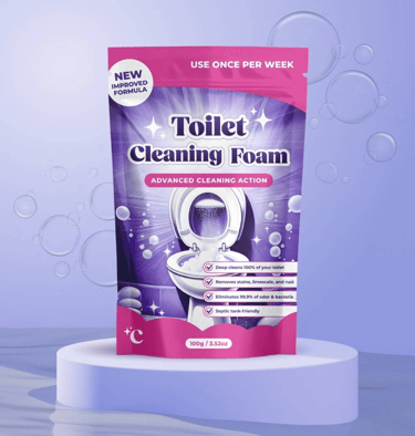 Mousse Insta-Action FizzClean pour des toilettes brillantes sans effort.