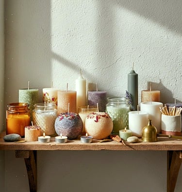 Velas aromaticas e decorativas