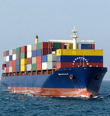 A map showing routes from the USA to various cities in Venezuela.