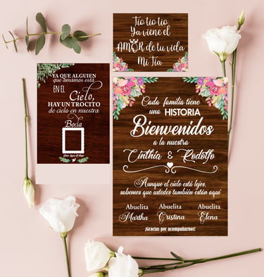 paquete de letreros para boda en madera 