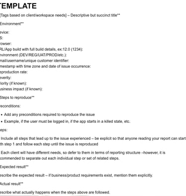 Screenshot of a Proton Doc template that is opened upon click action