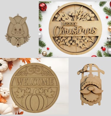 a variety of decorations including ornaments and decorations