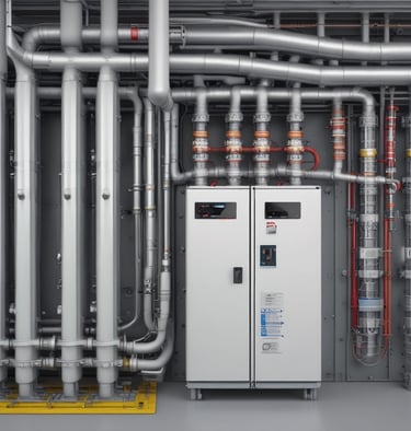 Electric cables and equipment being inspected for proper sizing and safety.