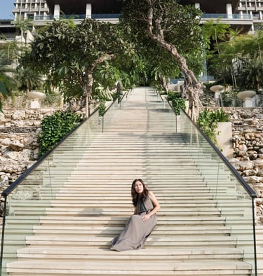 portrait on kempinski bali stairs nusa dua