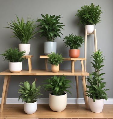 Soft, folded textiles in warm hues stacked neatly on a wooden shelf.