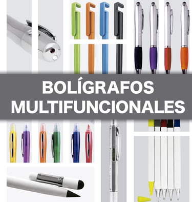 PORTADA DE UN CATÁLOGO BOLÍGRAFOS MULTIFUNCIONALES