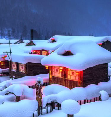 Snow town China