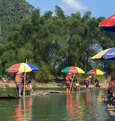 yulong river bamboo rafting