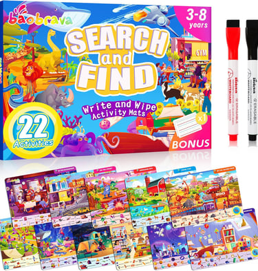Kids Wipeable Search and Find Travel Activity