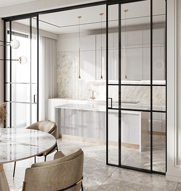 Drzwi przesuwne z jednym szkłem