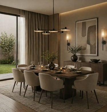 Contemporary Dining Room Ideas with Warm Tones and Elegant Gathering Style