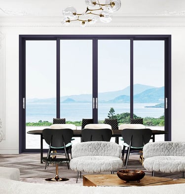 certified aluminum sliding 4 panel doors