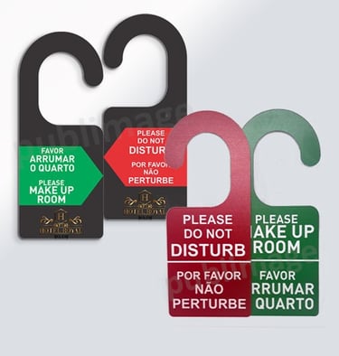 Avisos de Porta Favor Arrumar o Quarto para hoteis e pousadas