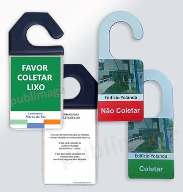 avisos de porta coleta de lixo para condominios