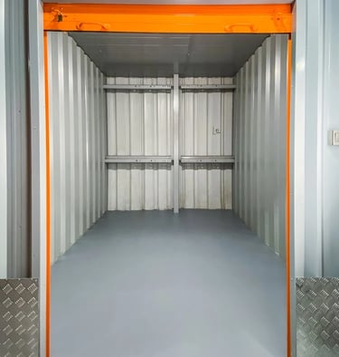 Inside view of IN SAFE’s storage unit setup at Storage Keys facility